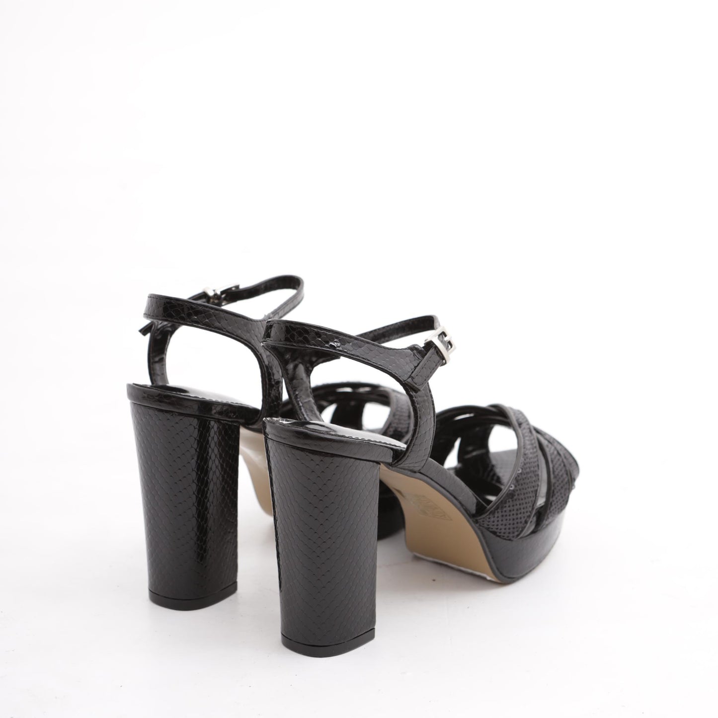 SANDALO PLATEAU PAILLETTES NERO 