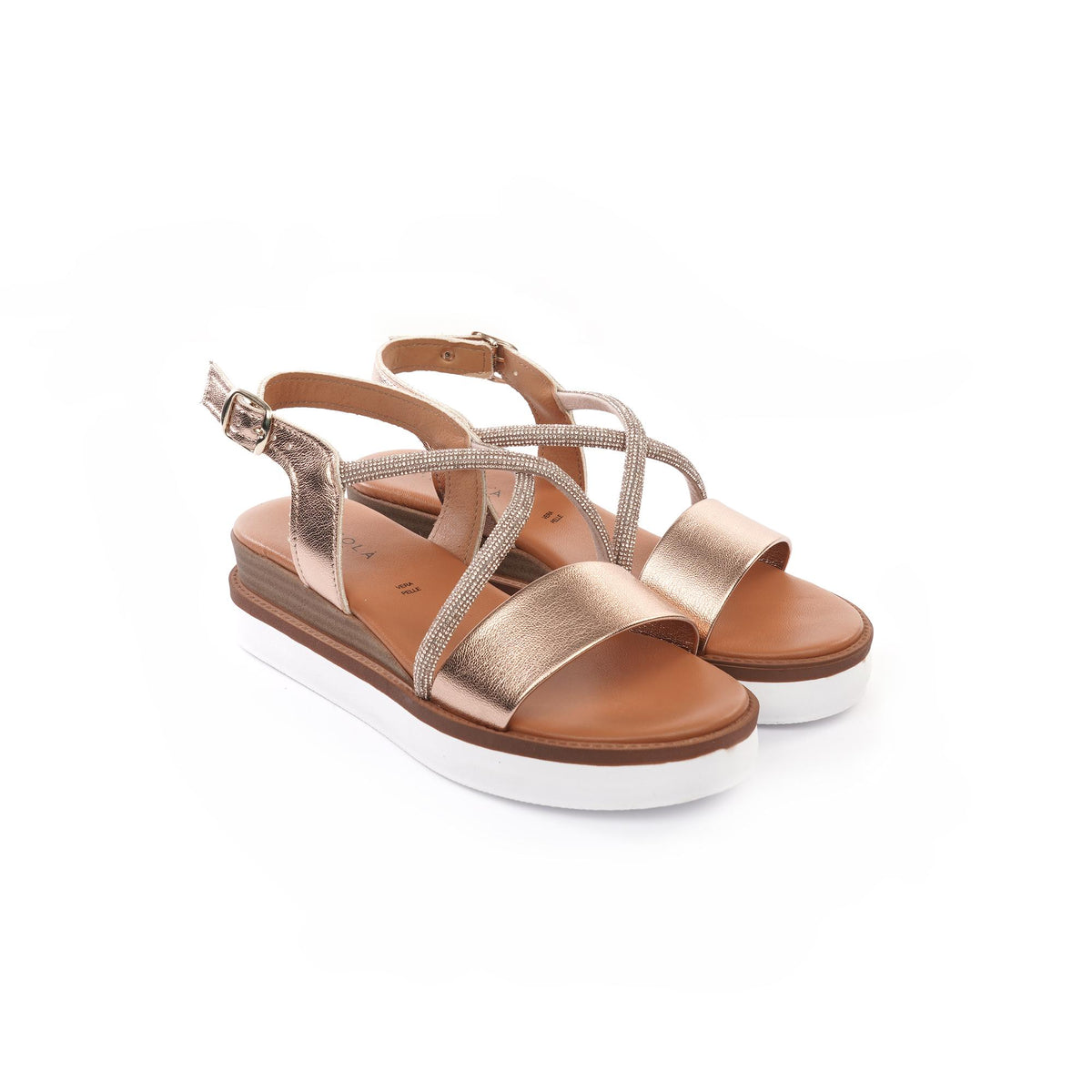 SANDALO ZEPPA BRILLANTINI RAME<BR/> 