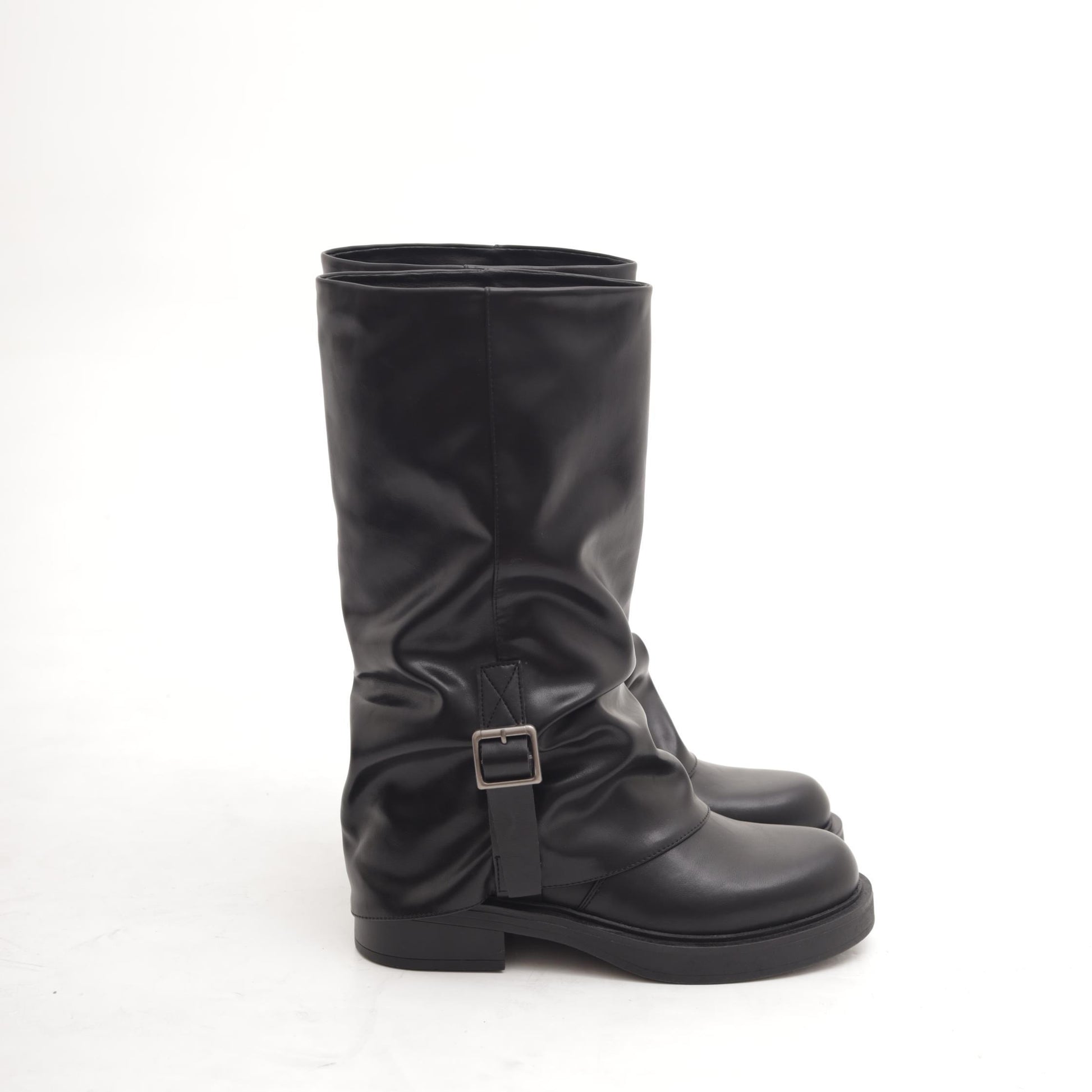 STIVALE RISVOLTATO CINTURINO VERTICALE NERO MP2744-6PUNE CHOCOLA