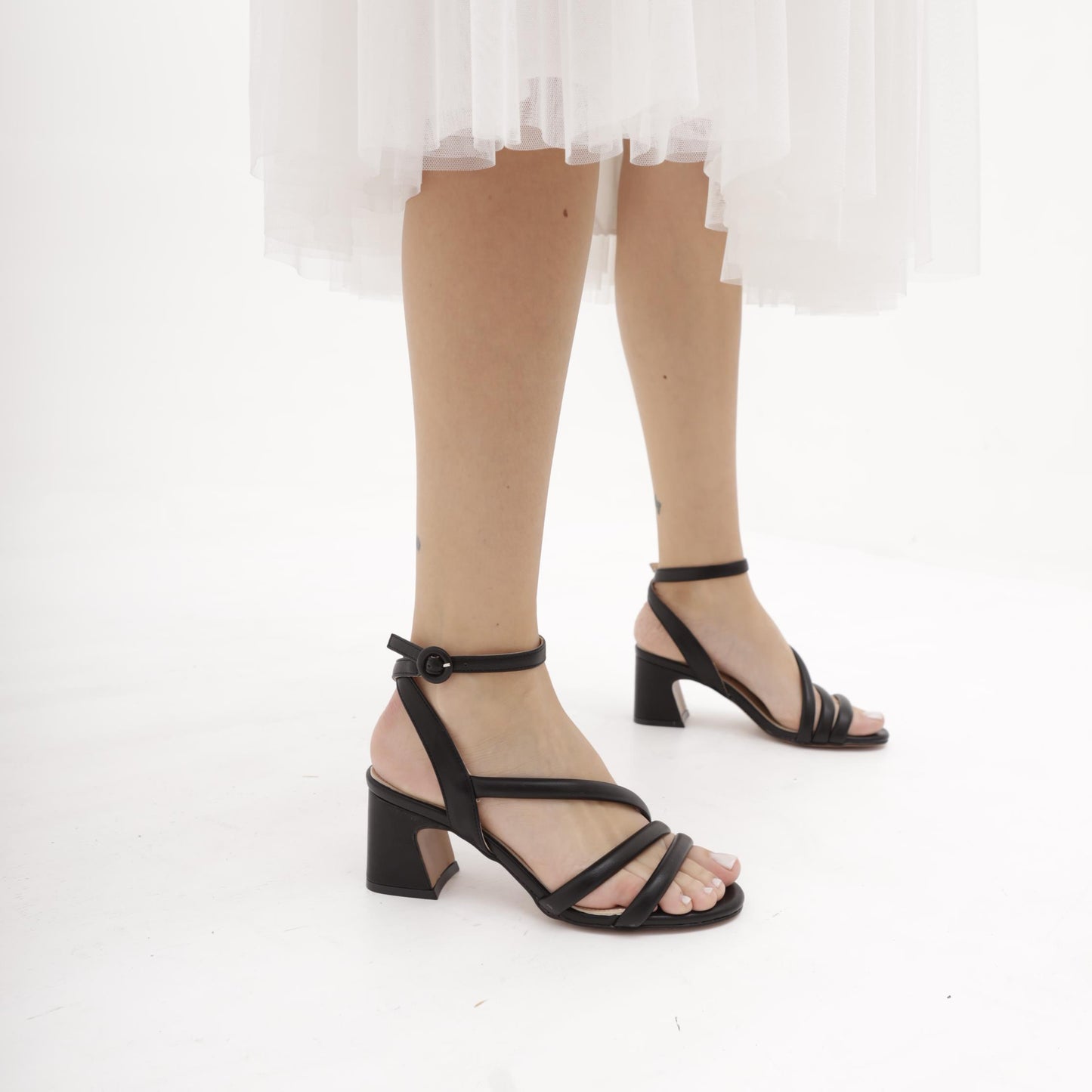 SANDALO TRE FASCE NERO 