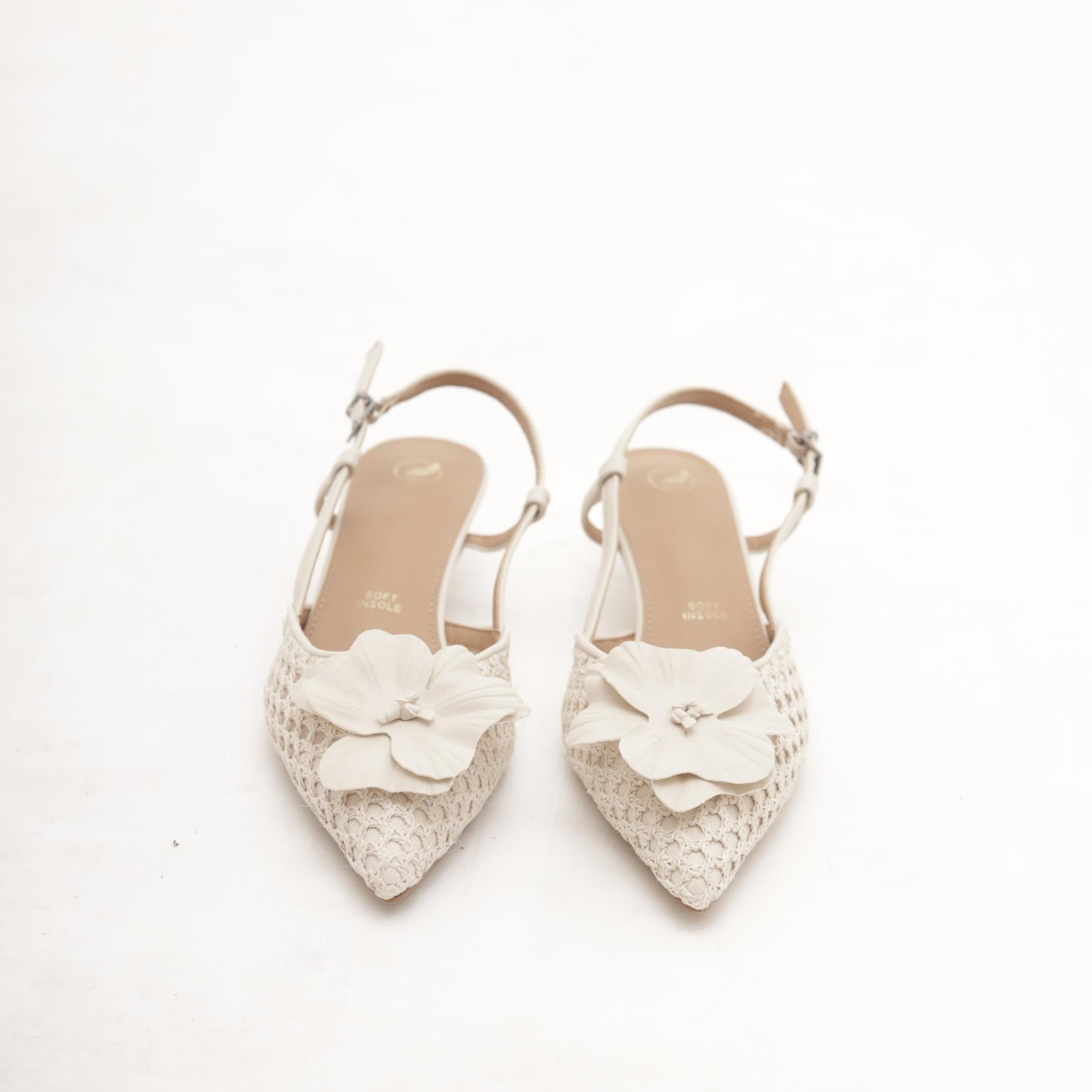 SLINGBACK RETE FIORE BEIGE 