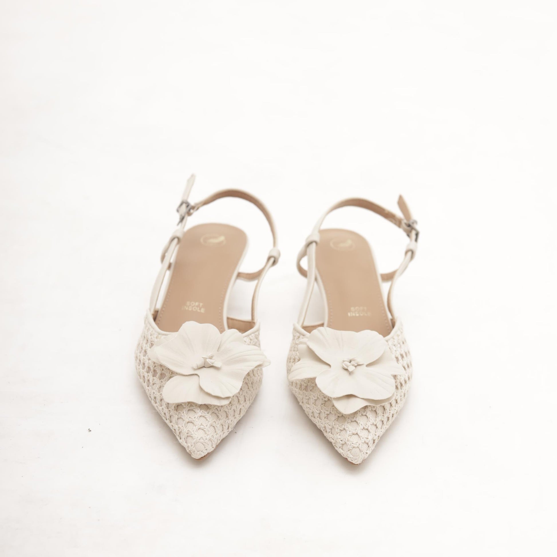 SLINGBACK RETE FIORE BEIGE 