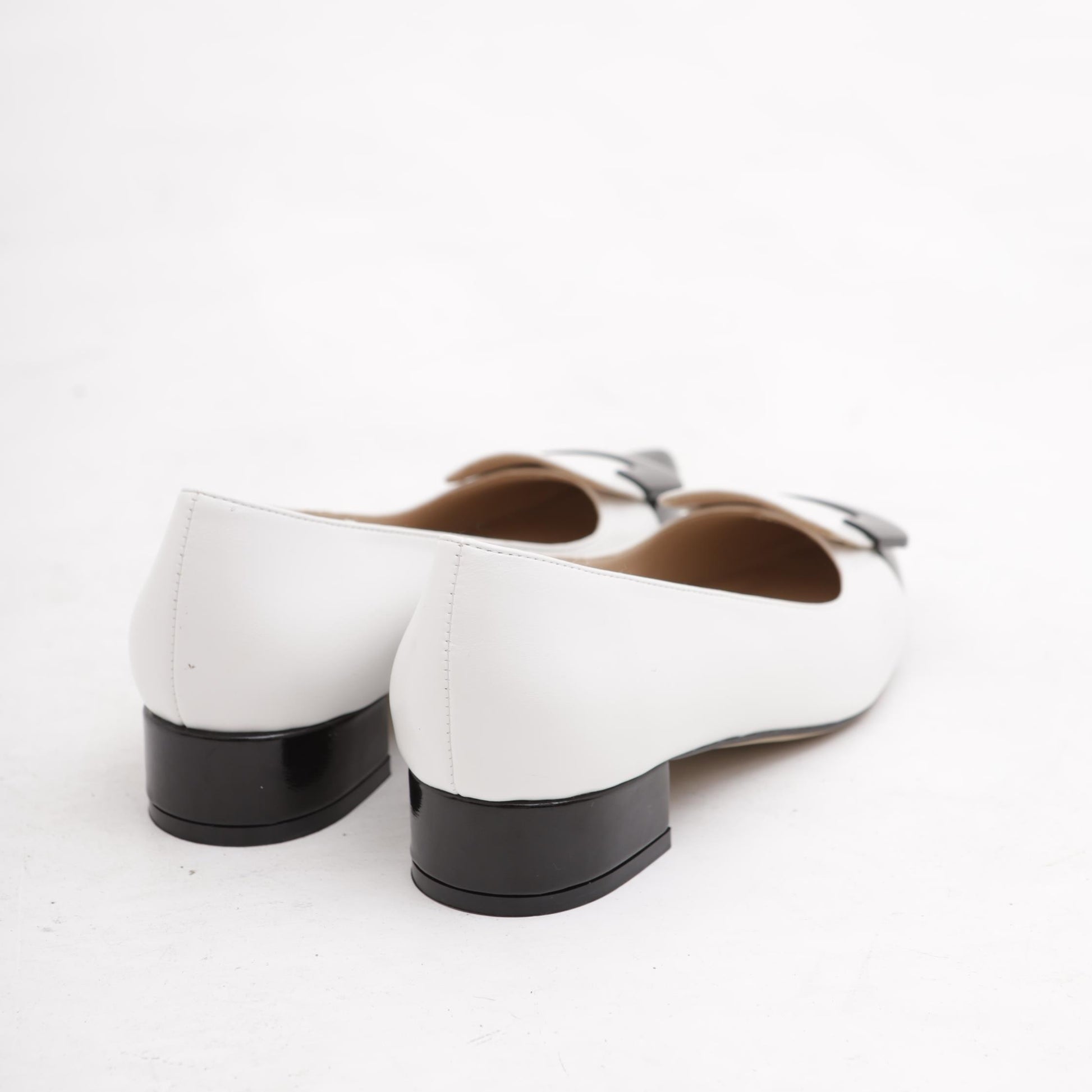 DECOLLETE' BASSA BICOLORE BIANCO 