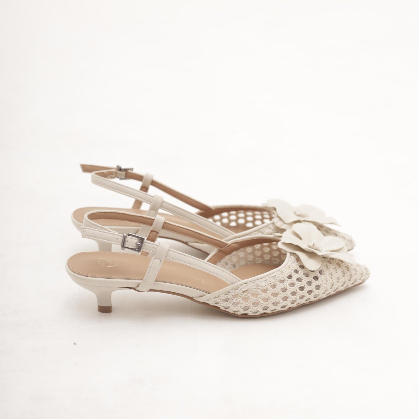 SLINGBACK RETE FIORE BEIGE 