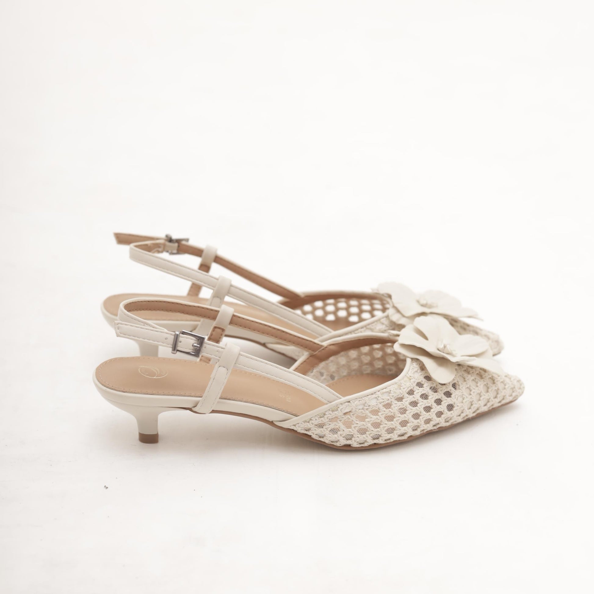 SLINGBACK RETE FIORE BEIGE 