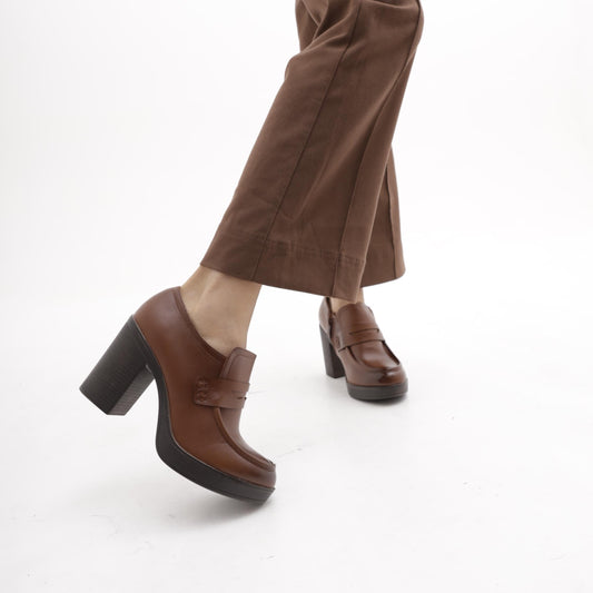 TRONCHETTO MOCASSINO TACCO MARRONE MP354-13PUMARRONE CHOCOLA