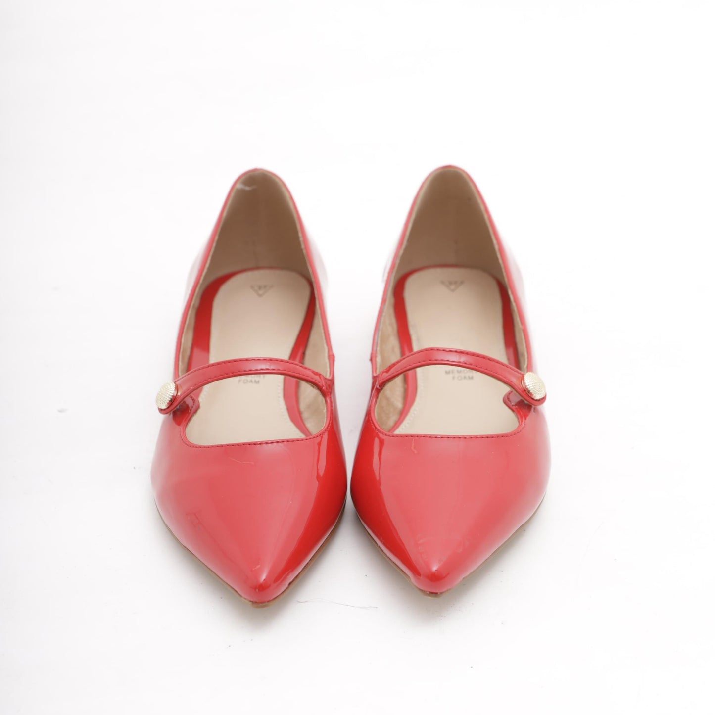 DECOLLETE' FLAT CINTURINO ROSSO 