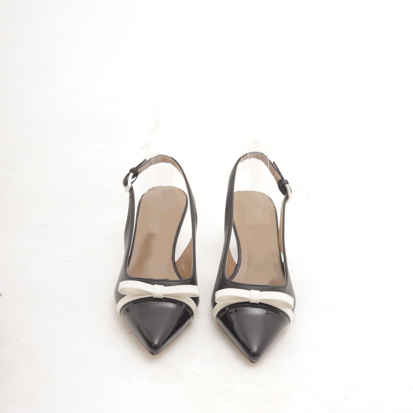 SLINGBACK BICOLORE FIOCCO NERO 