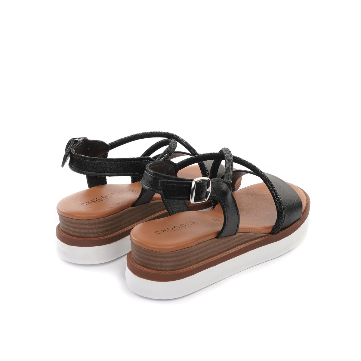 SANDALO ZEPPA BRILLANTINI NERO<BR/> 