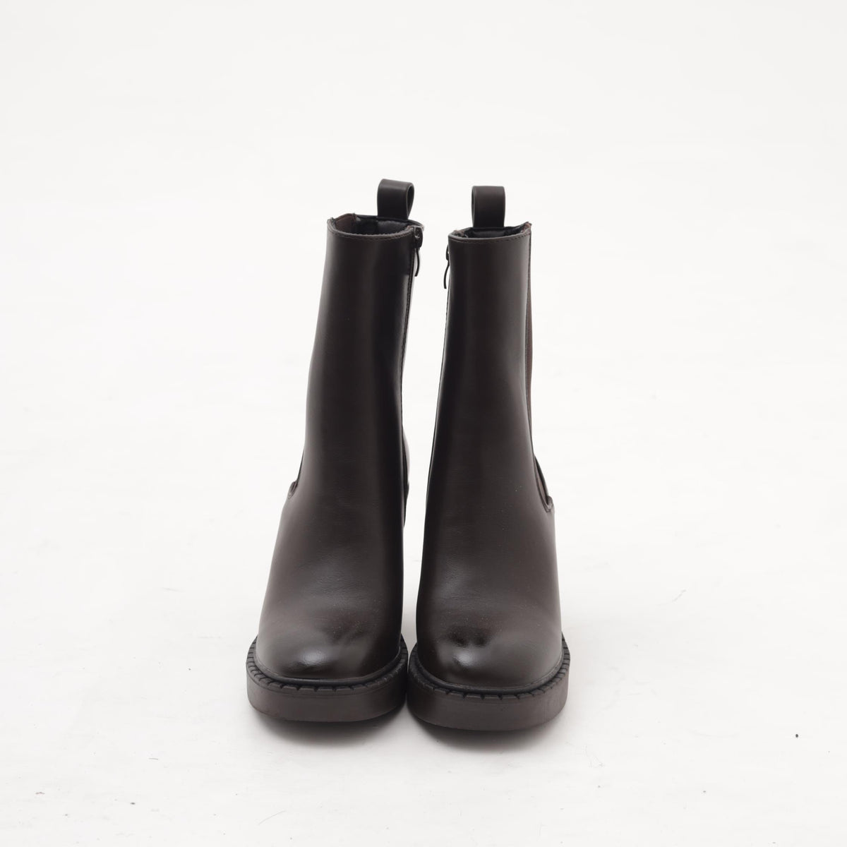 STIVALETTO ELASTICO ZIP TACCO TESTA DI MORO 