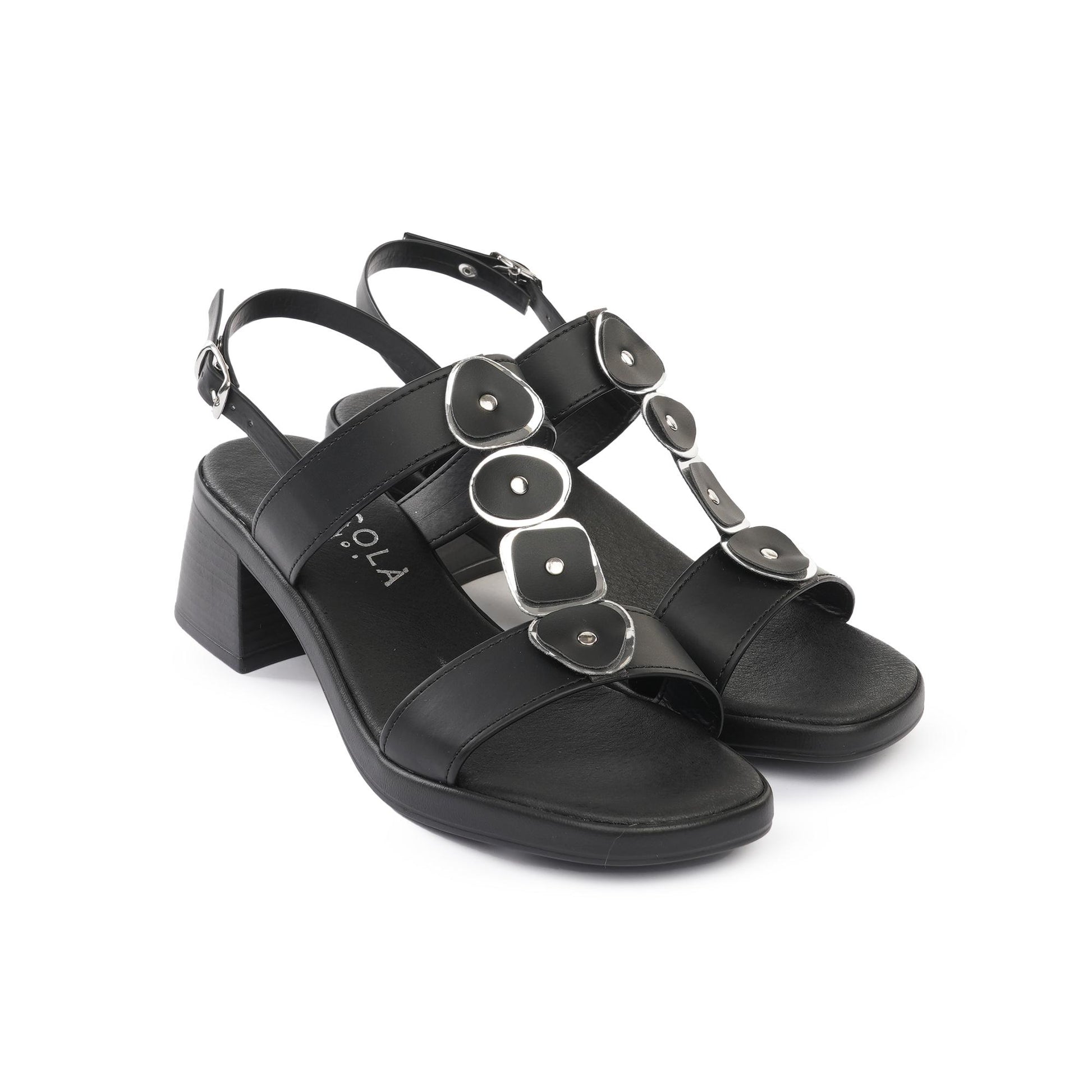SANDALO TACCO SHAPES NERO<BR/> 