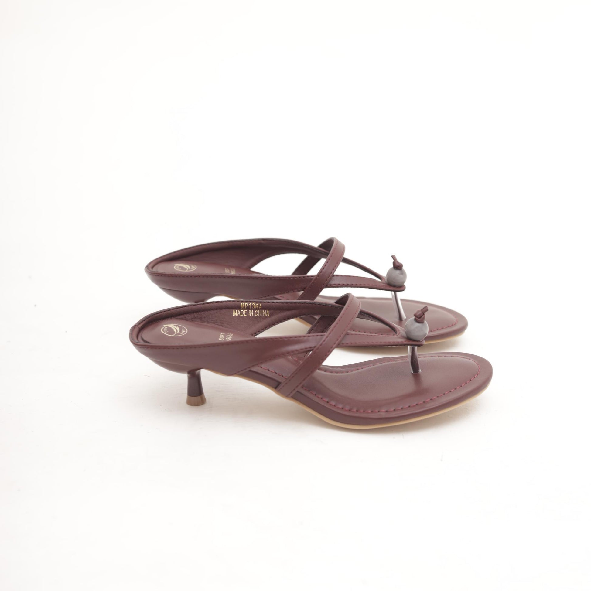 SANDALO INFRADITO TACCO NODO BORDEAUX 