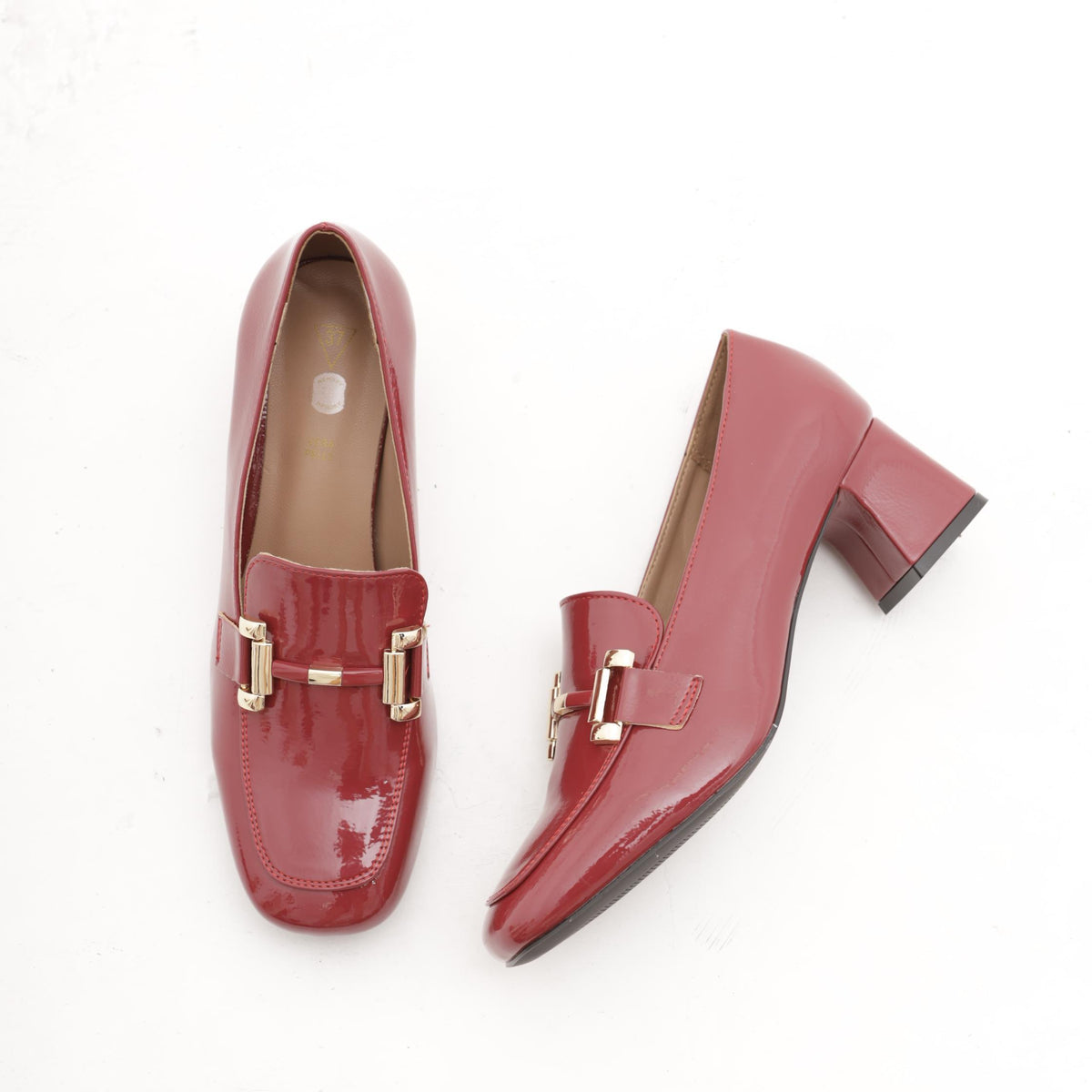 MOCASSINO TACCO MORSETTO GOLD BORDEAUX 