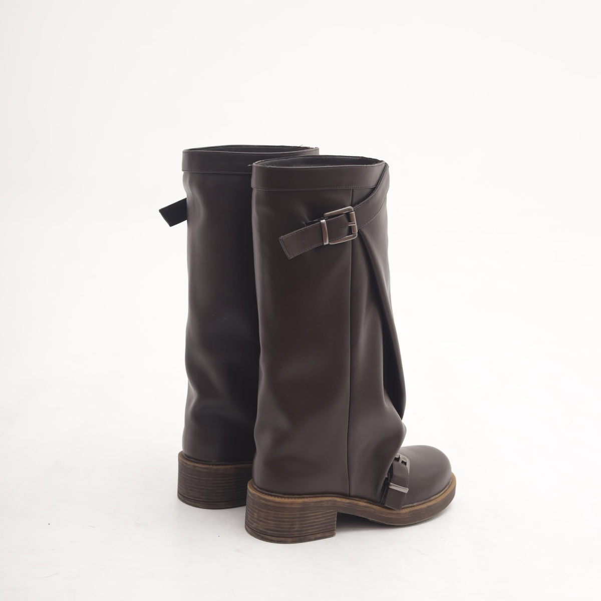 STIVALE OVERSIZE FIBBIE TESTA DI MORO 