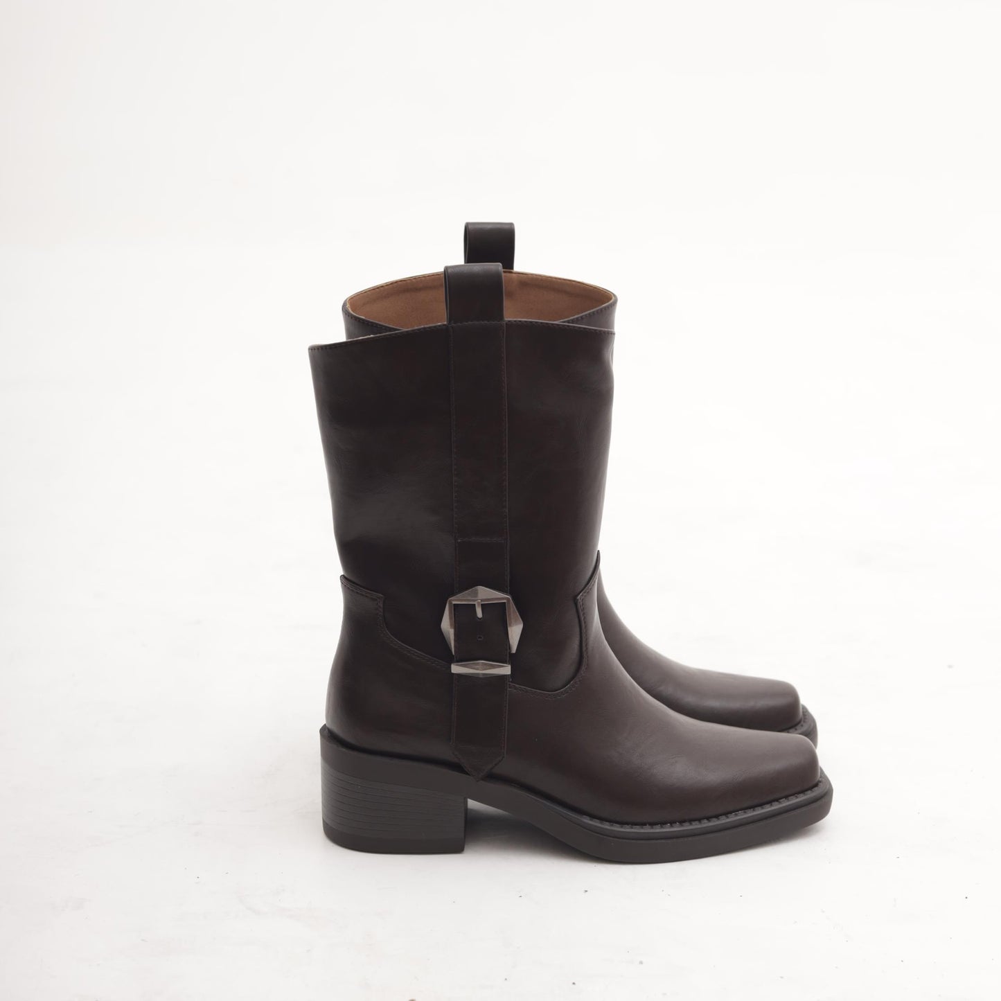 STIVALETTO TEXANO FIBBIA TESTA DI MORO MP2741-1PUTM CHOCOLA