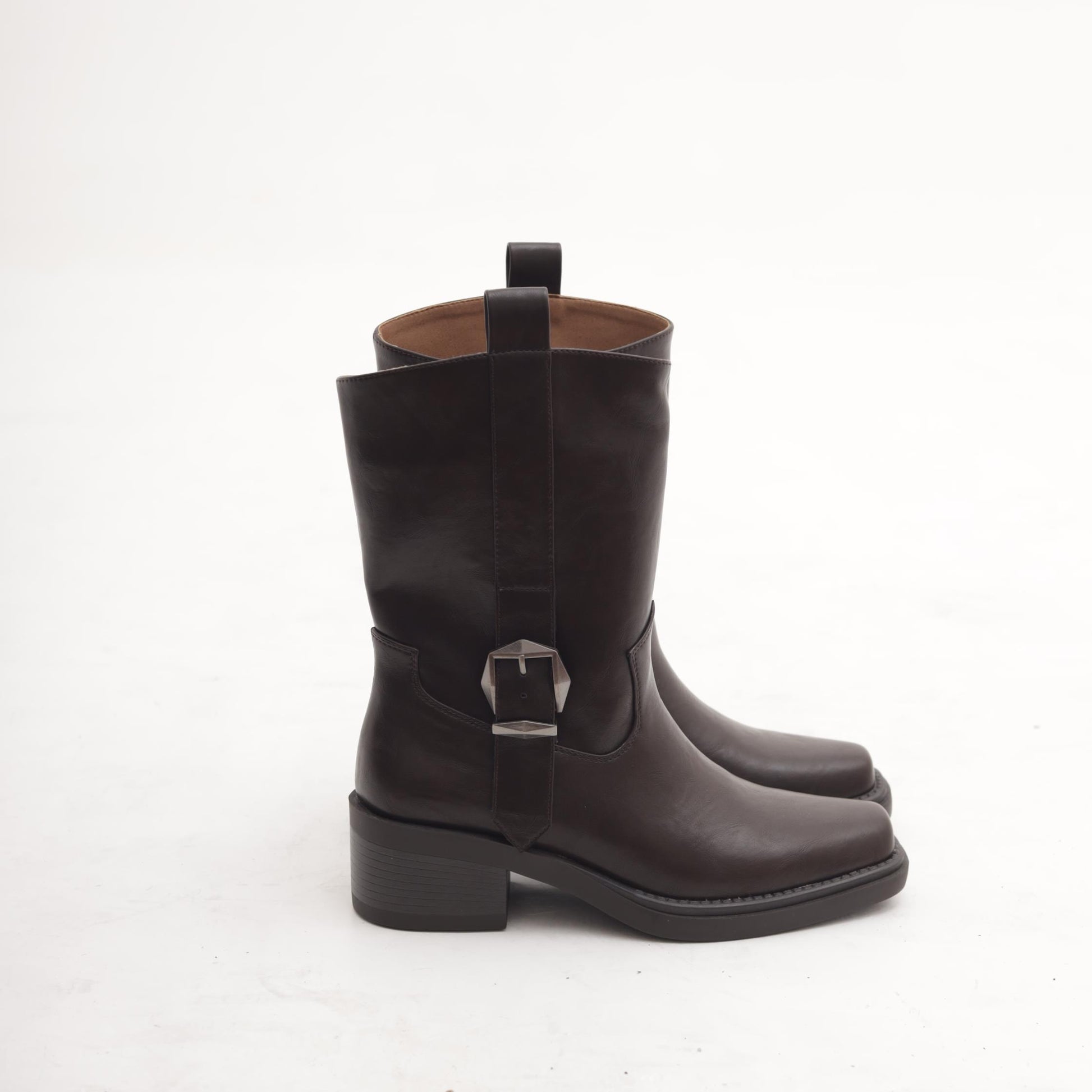 STIVALETTO TEXANO FIBBIA TESTA DI MORO MP2741-1PUTM CHOCOLA