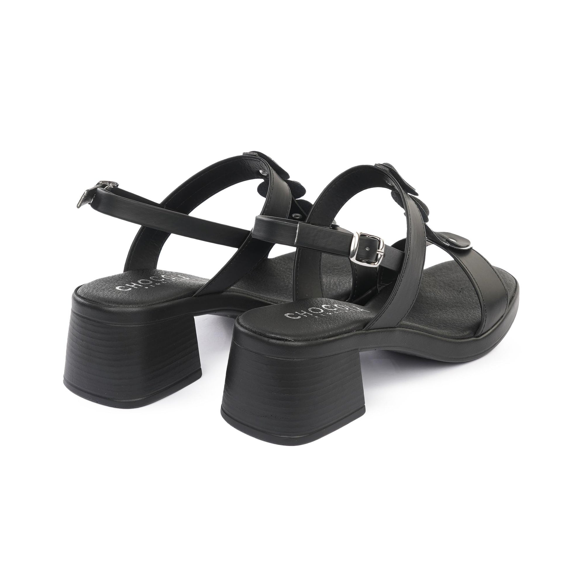 SANDALO TACCO SHAPES NERO<BR/> 