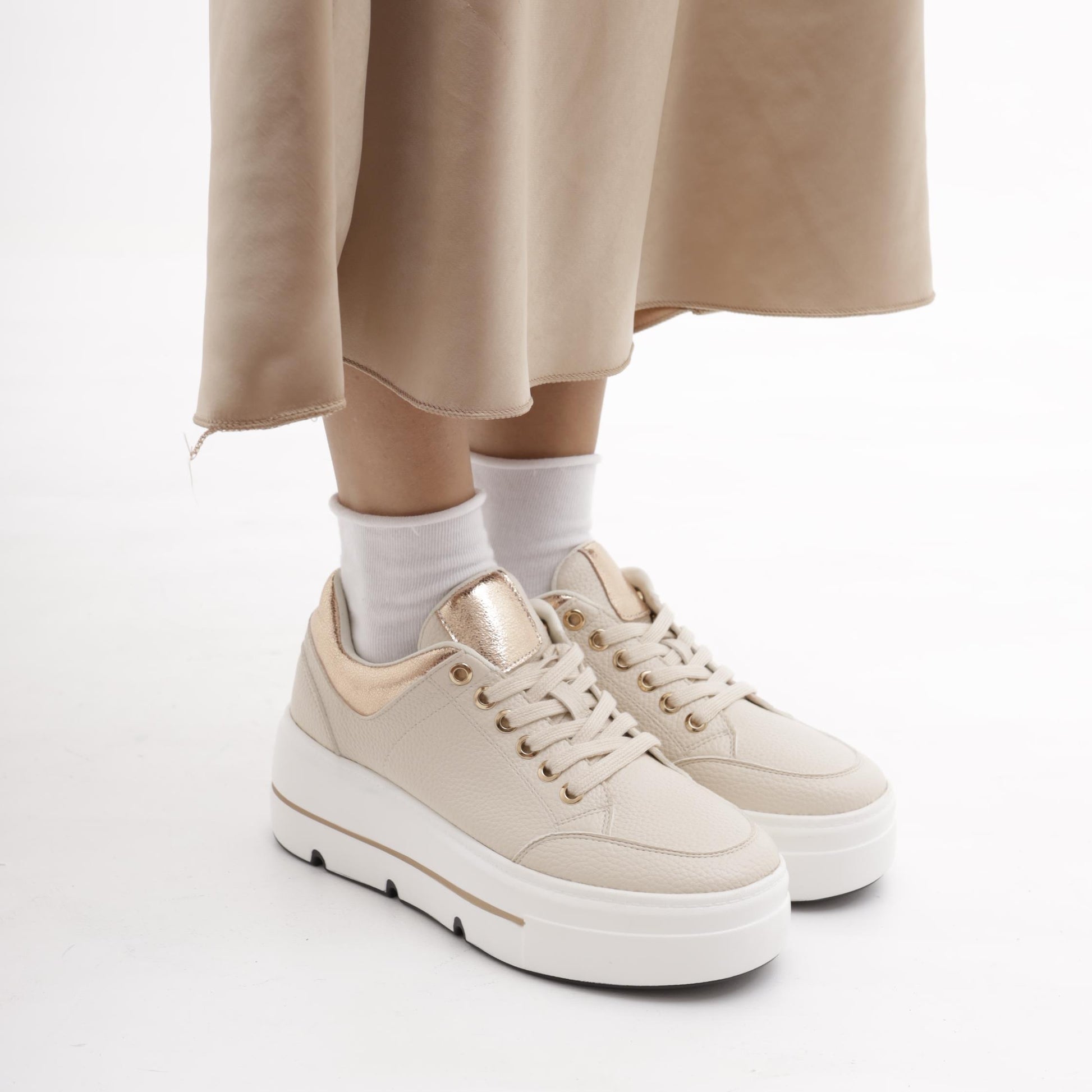 SNEAKERS FLATFORM BEIGE 