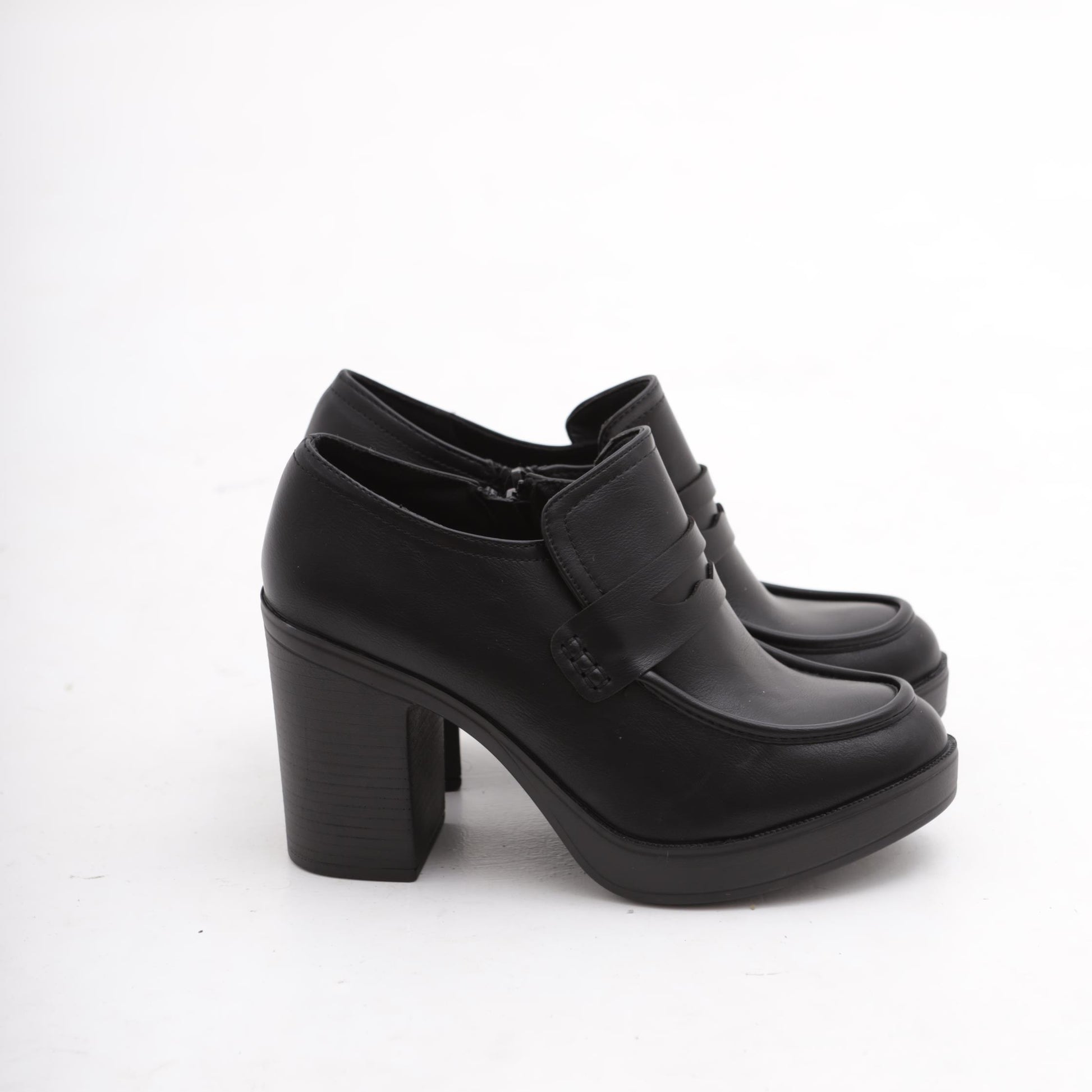 TRONCHETTO MOCASSINO TACCO NERO MP354-13PUNERO CHOCOLA