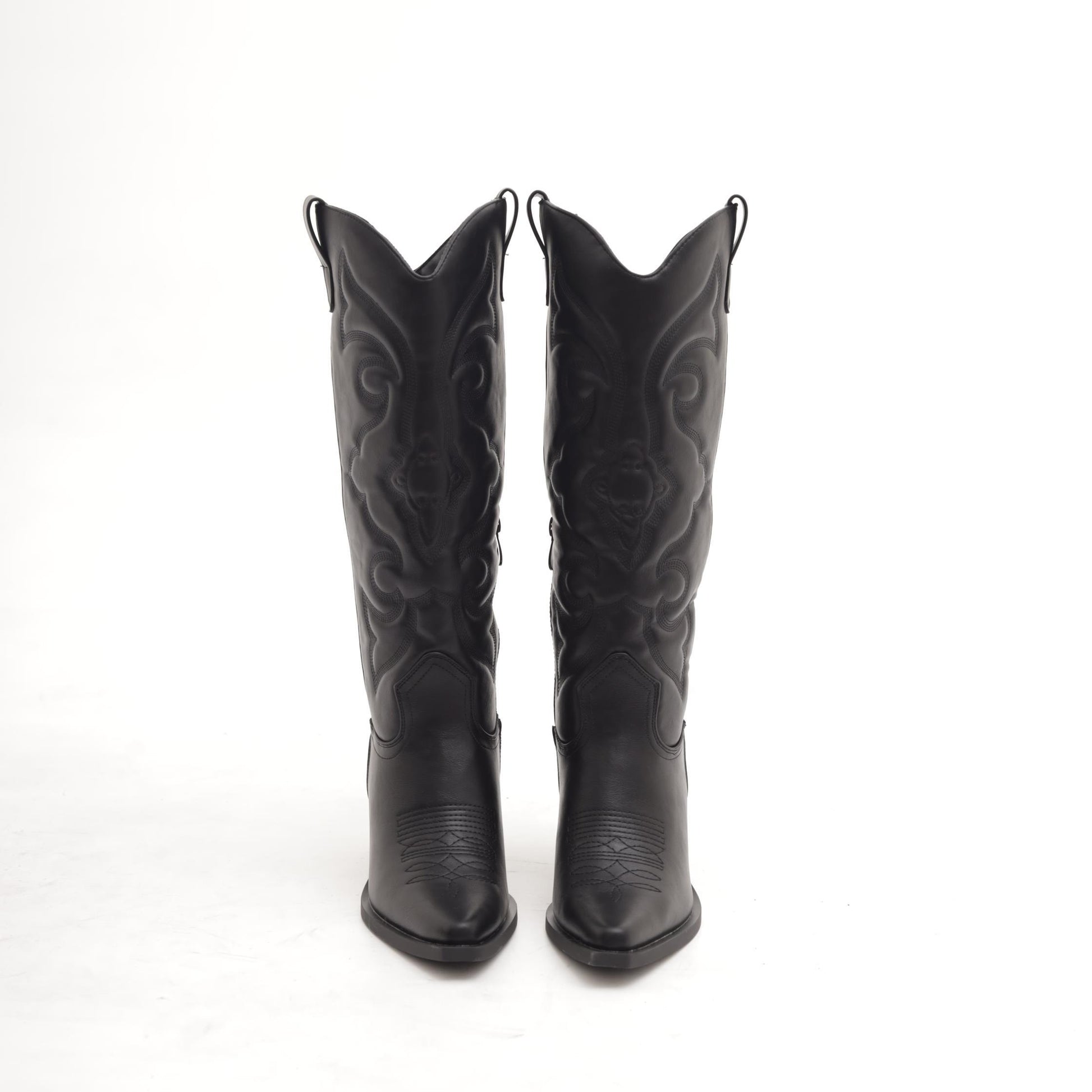 STIVALE TEXANO RICAMO GAMBALE NERO 