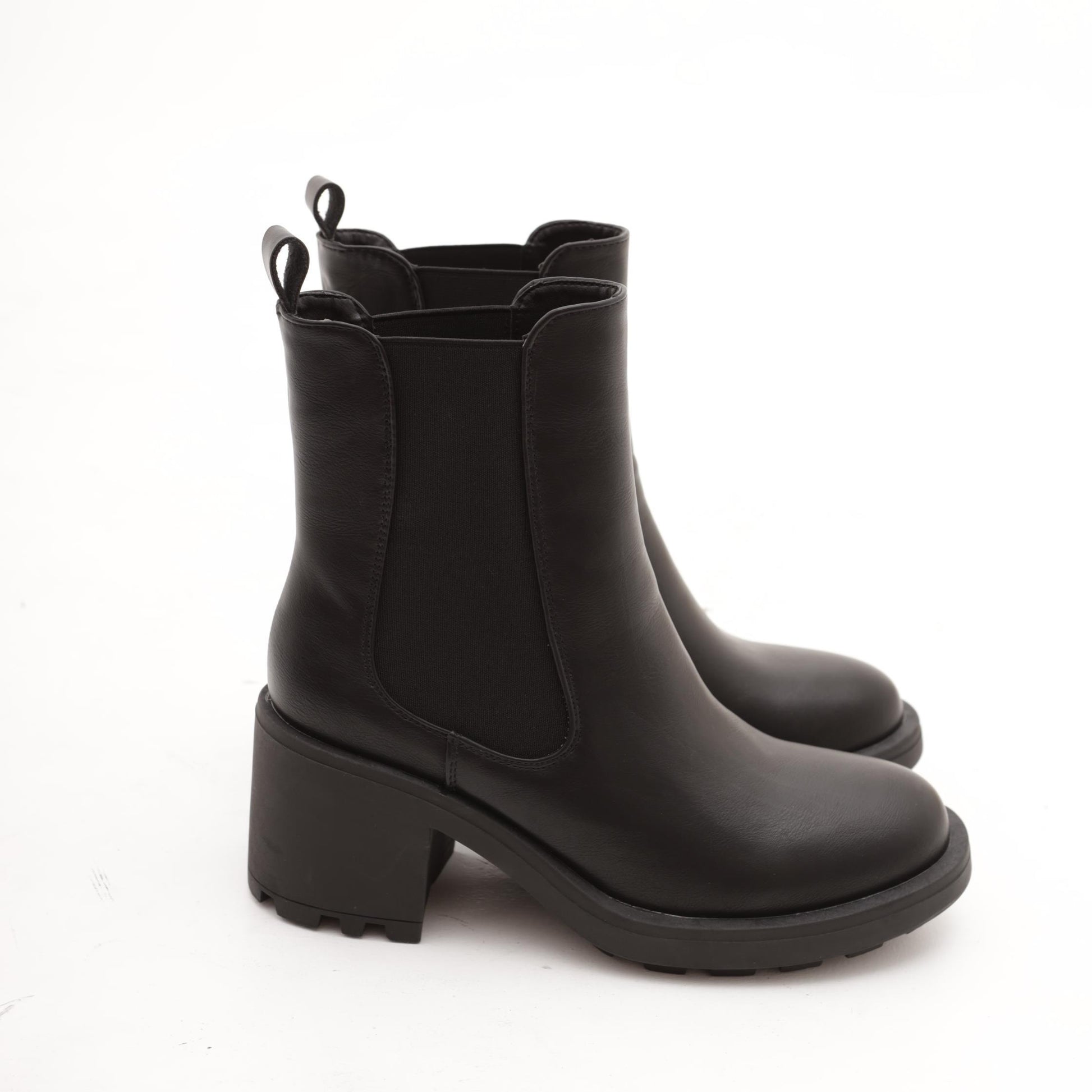 STIVALETTO ELASTICI TACCO NERO 