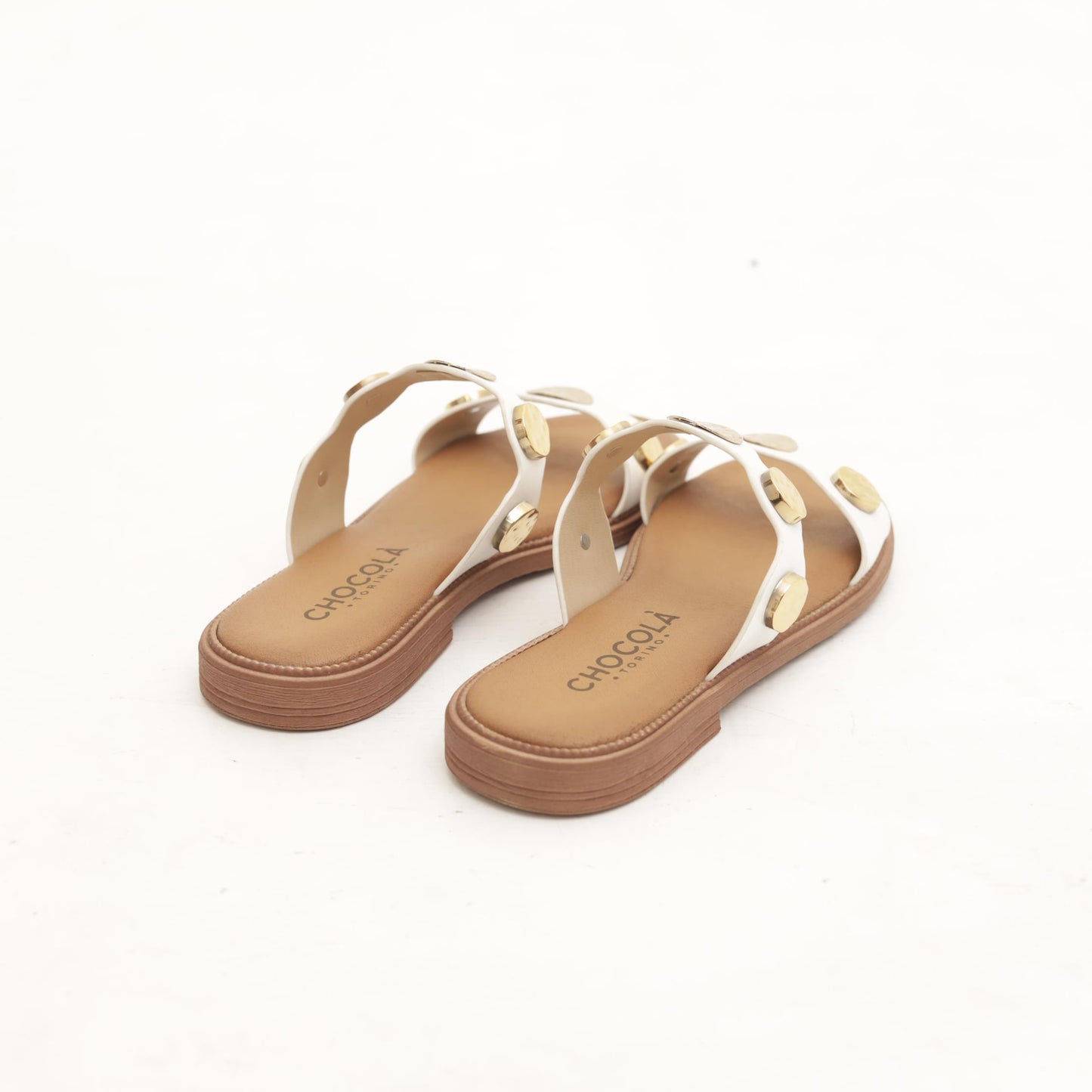SANDALO FLAT MONETE BIANCO 