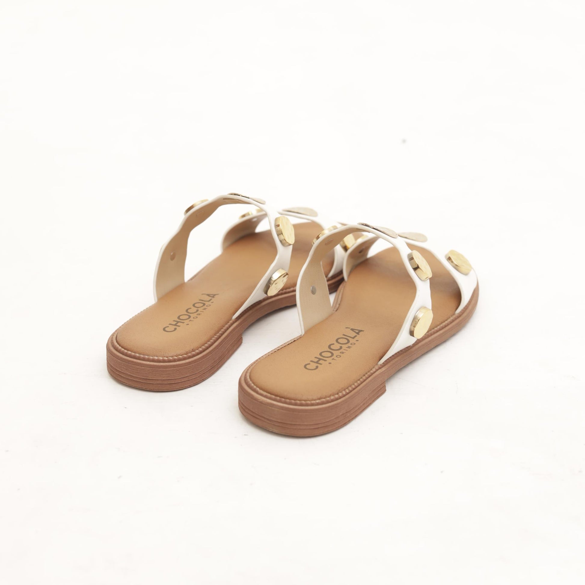 SANDALO FLAT MONETE BIANCO 