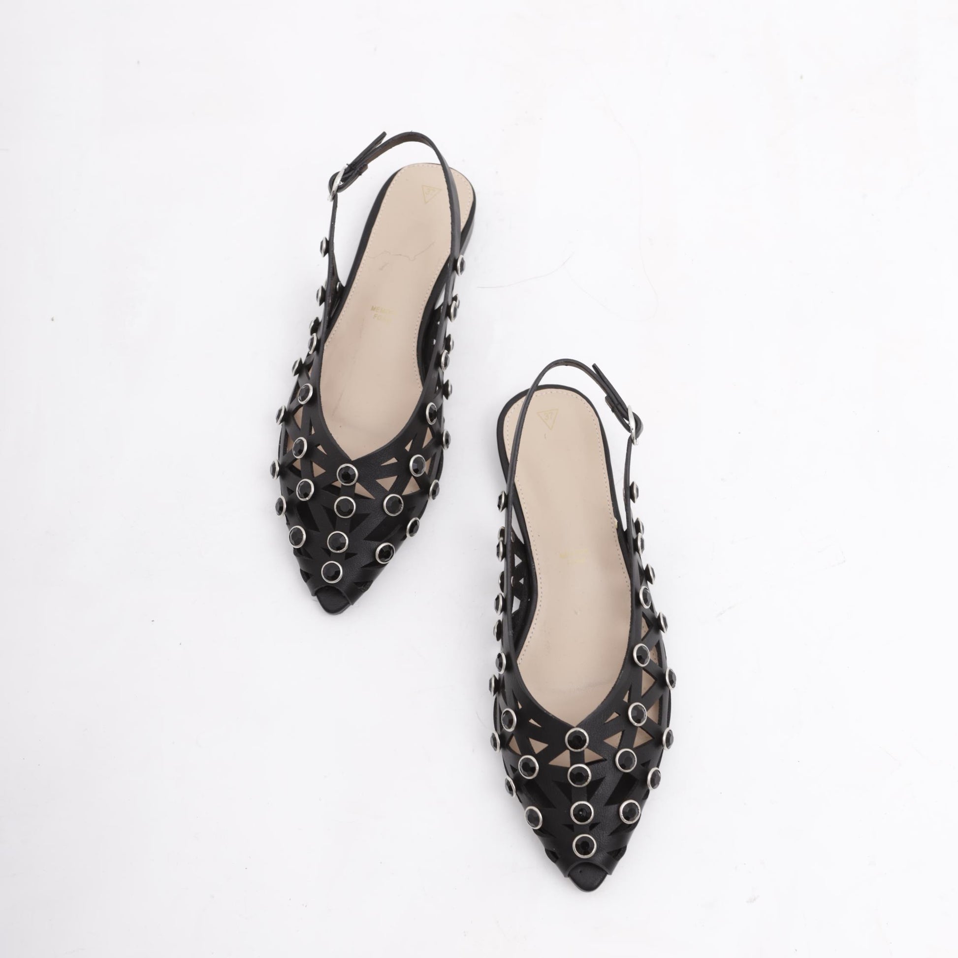 SLINGBACK FLAT GRID NERO 