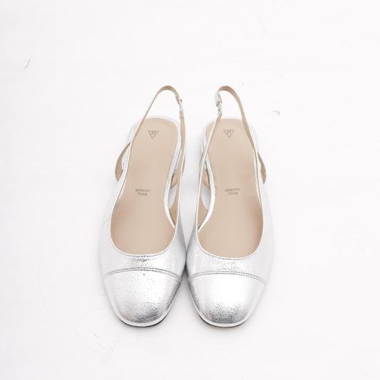 SLINGBACK FLAT PUNTALE ARGENTO 