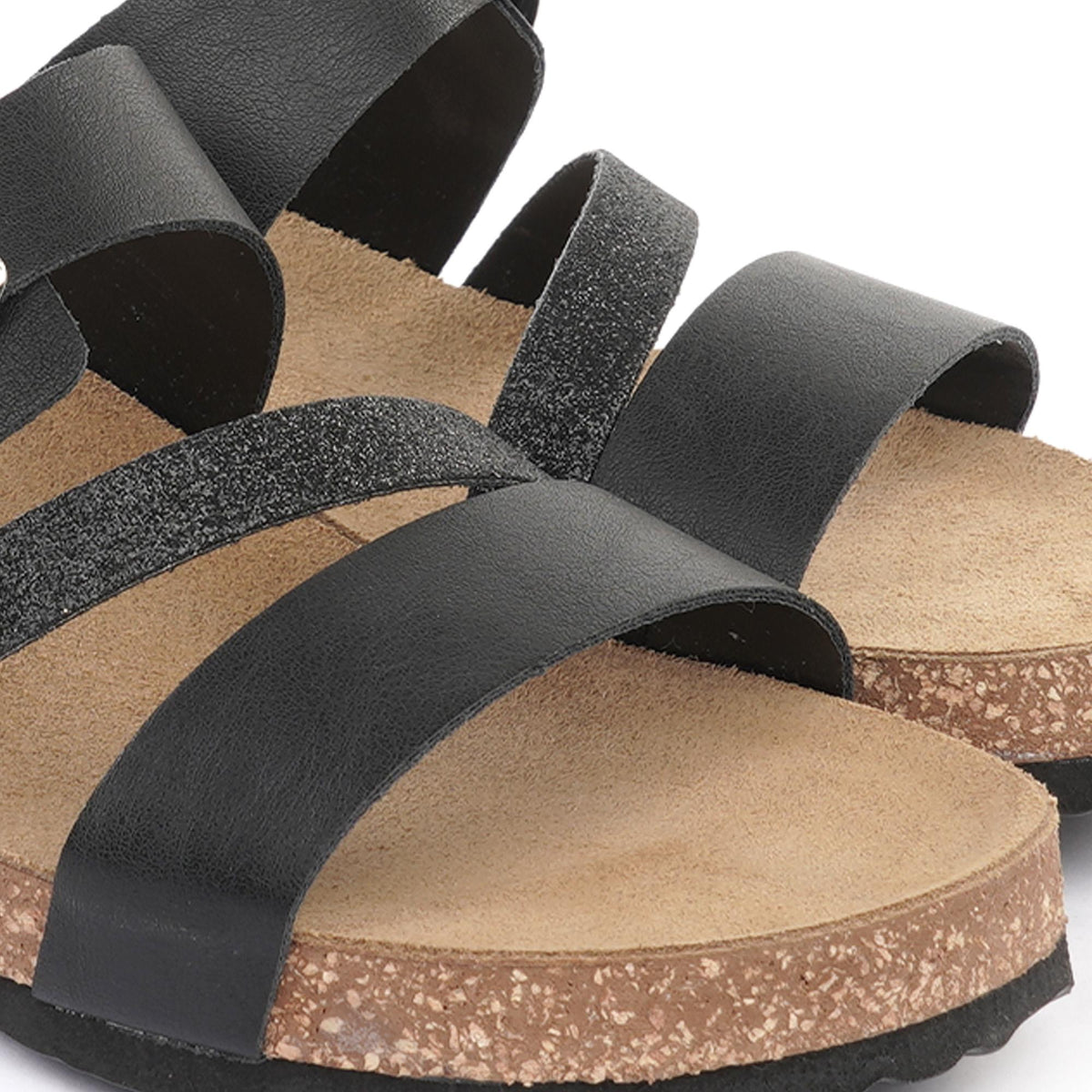 SANDALO BIO ZEPPA DOPPIA FASCIA NERO<BR/><BR/> 