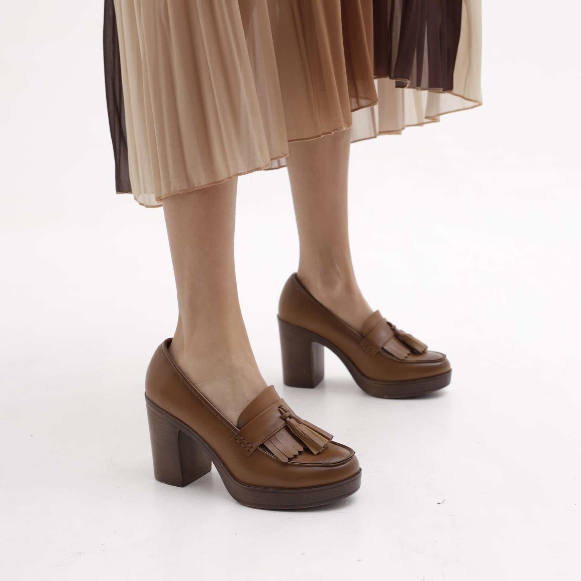 MOCASSINO TACCO NAPPINE CUOIO MP354-2PUCU CHOCOLA