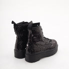 ANFIBIO 8 BUCHI PLATFORM PAILLETTES NERO 