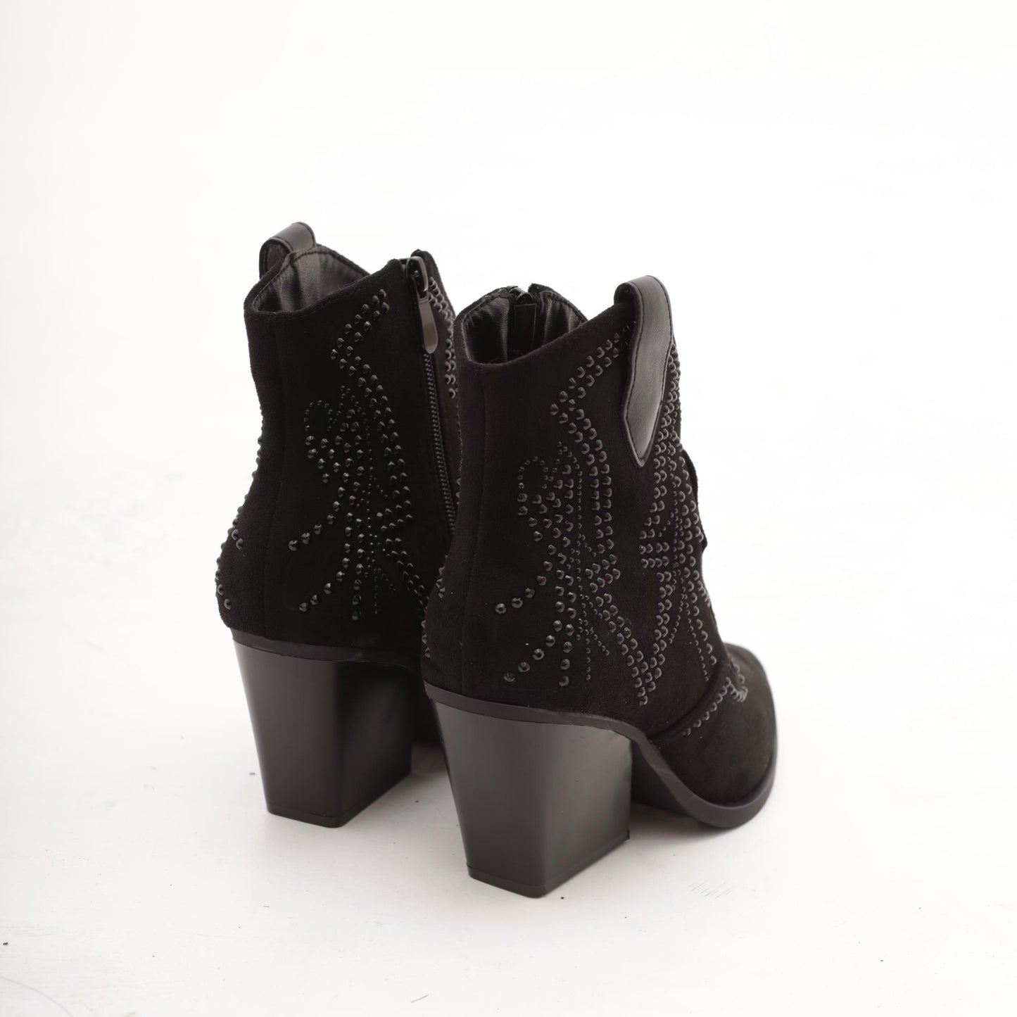 STIVALETTO TEXANO CON BORCHIE NERO 