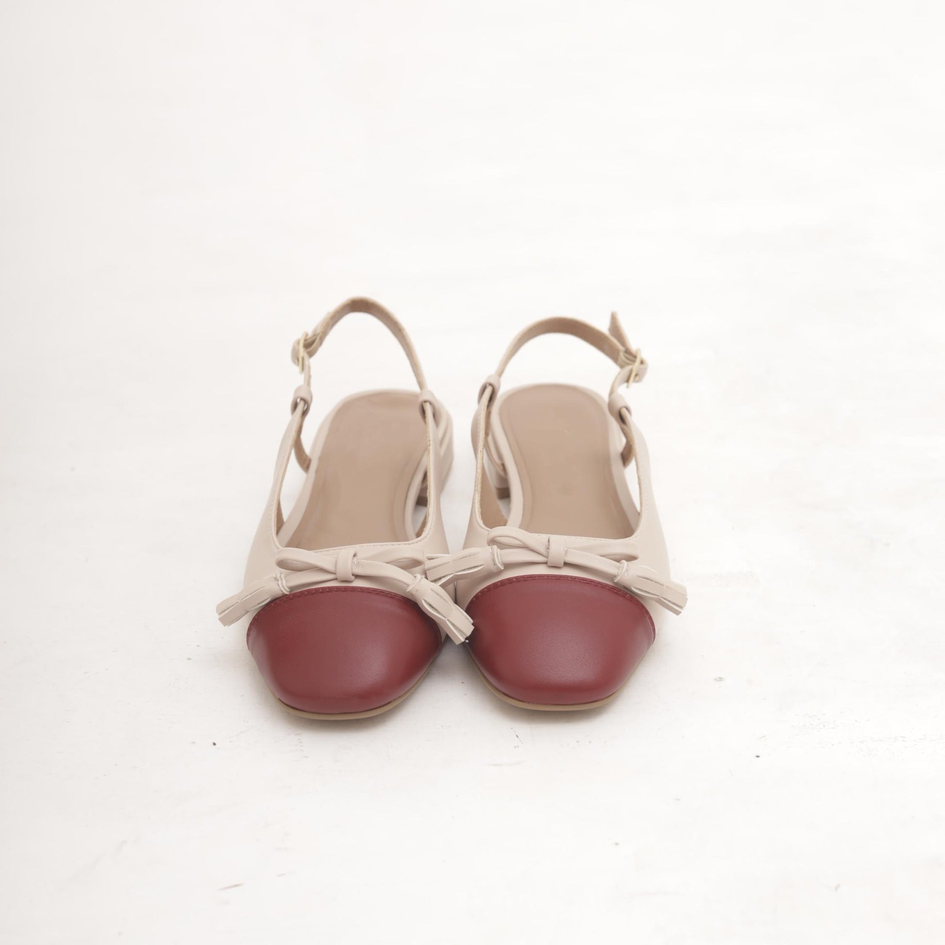 SLINGBACK FLAT PUNTALE BORDEAUX 
