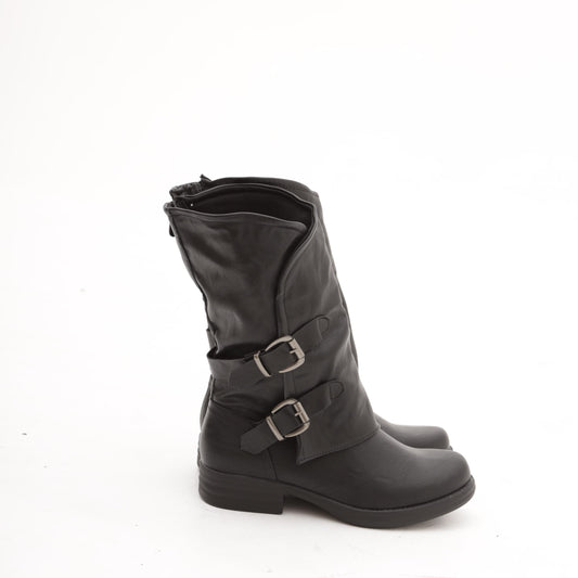 STIVALETTO FIBBIE NERO 