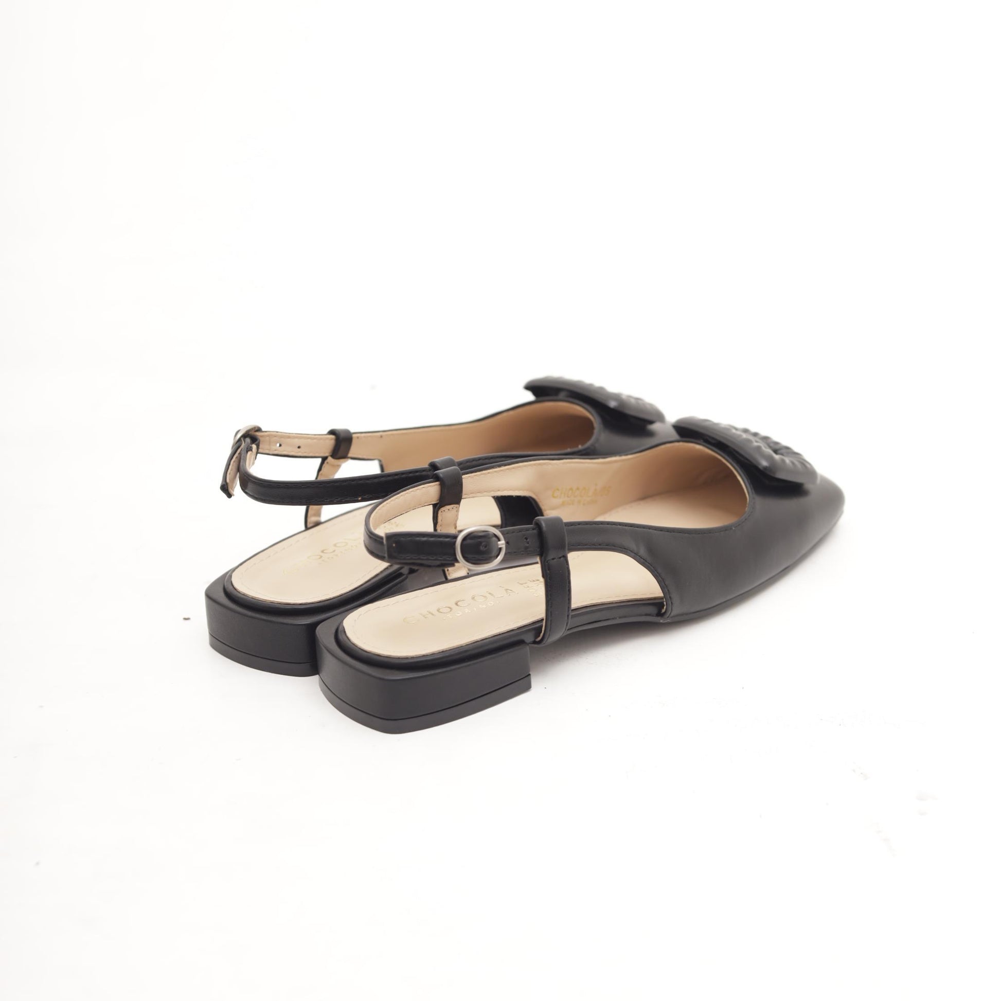 SLINGBACK FLAT ACCESSORIO NERO 