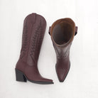 STIVALE TEXANO TACCO BORDEAUX 