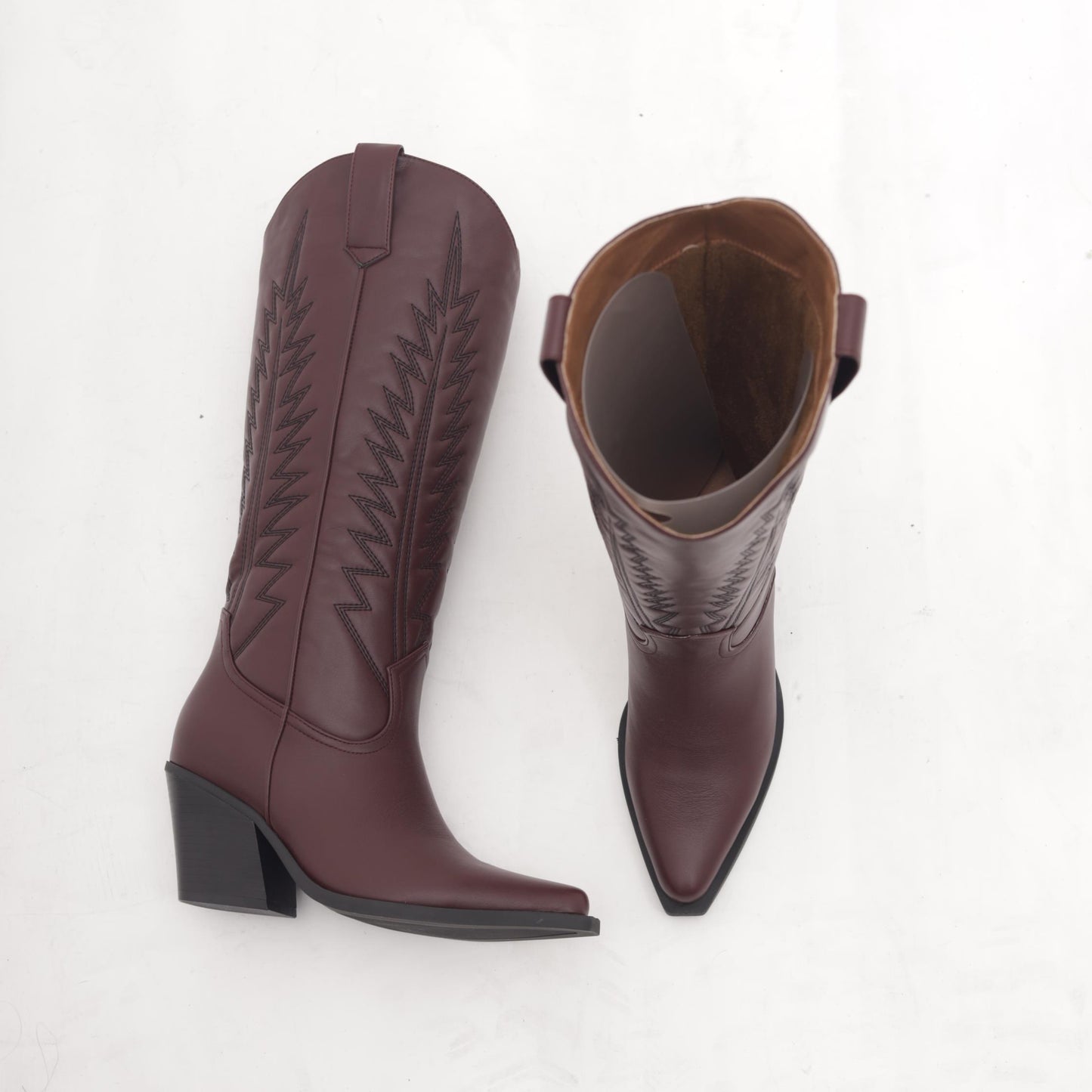 STIVALE TEXANO TACCO BORDEAUX 