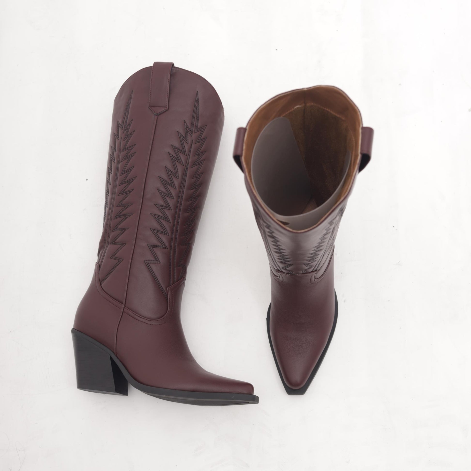 STIVALE TEXANO TACCO BORDEAUX 