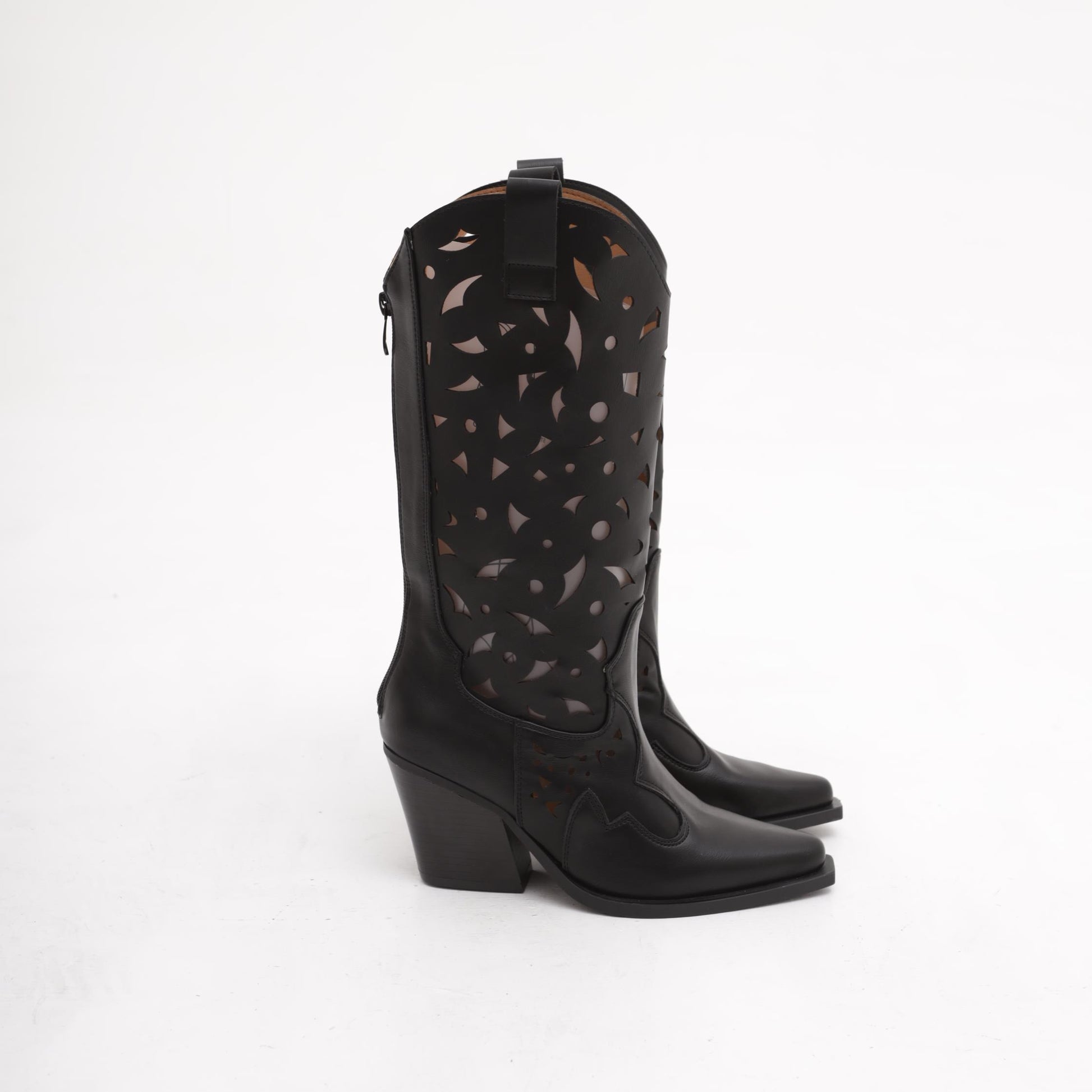 TEXANO ALTO TRAFORATO NERO<BR/> 