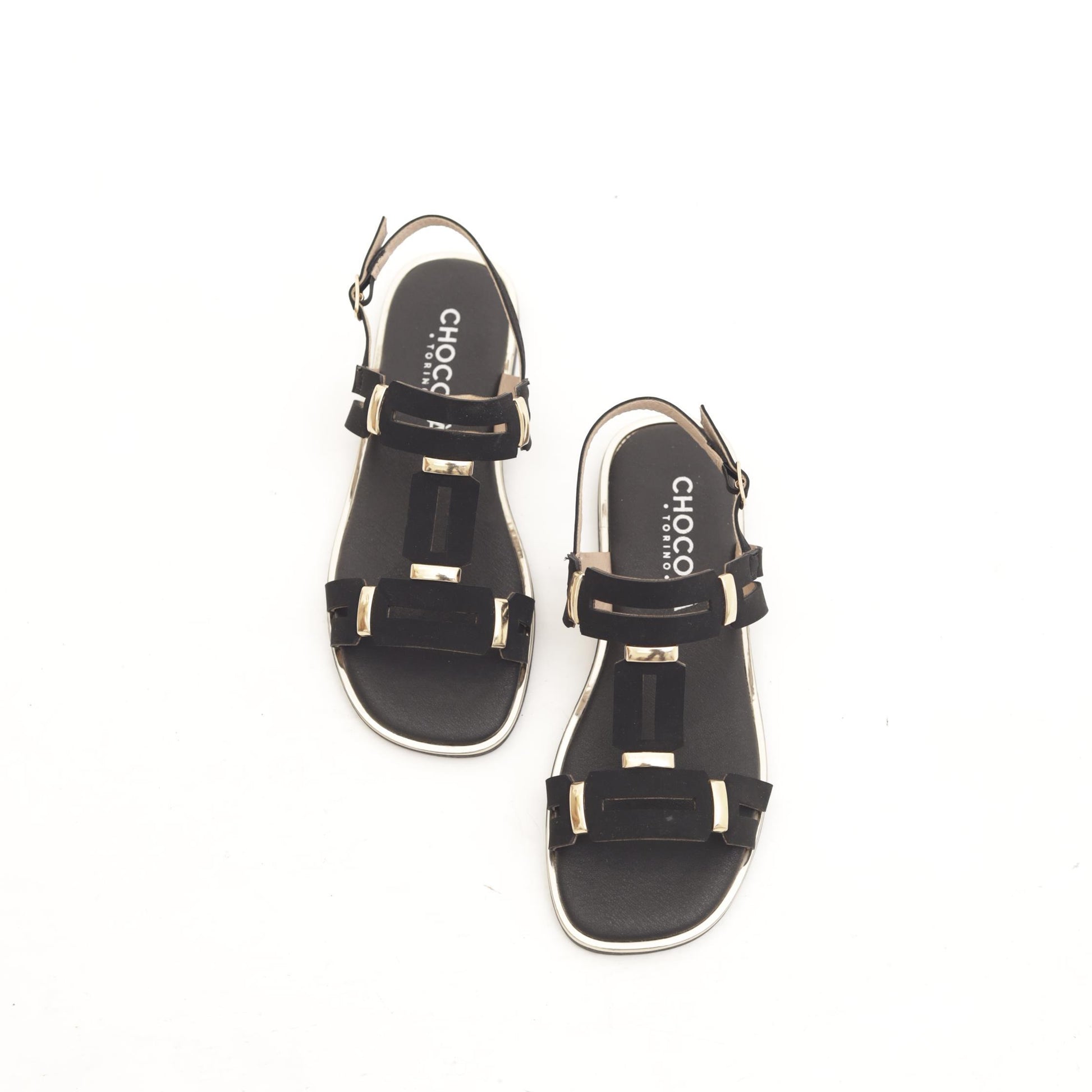 SANDALO FLAT GEOMETRIE NERO 