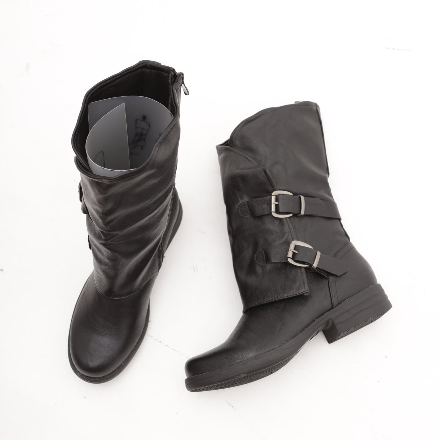 STIVALETTO FIBBIE NERO 