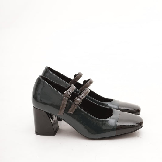 MARY JANE BICOLORE 2 CINTURINI VERDE 