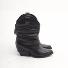 STIVALETTO TEXANO RISVOLTATO NERO 
