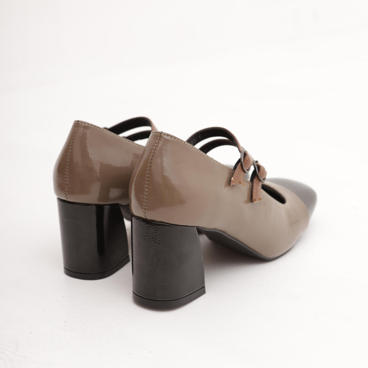 MARY JANE BICOLORE 2 CINTURINI TAUPE 