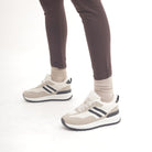 SNEAKERS RUNNING FUR DOPPIA FASCIA PANNA 