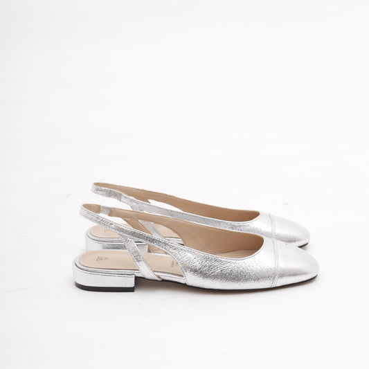 SLINGBACK FLAT PUNTALE ARGENTO 