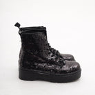 ANFIBIO 8 BUCHI PLATFORM PAILLETTES NERO 