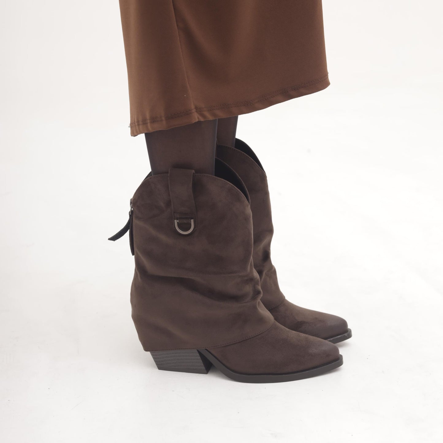 STIVALETTO TEXANO RISVOLTATO TESTA DI MORO MP2704-1MFTM CHOCOLA