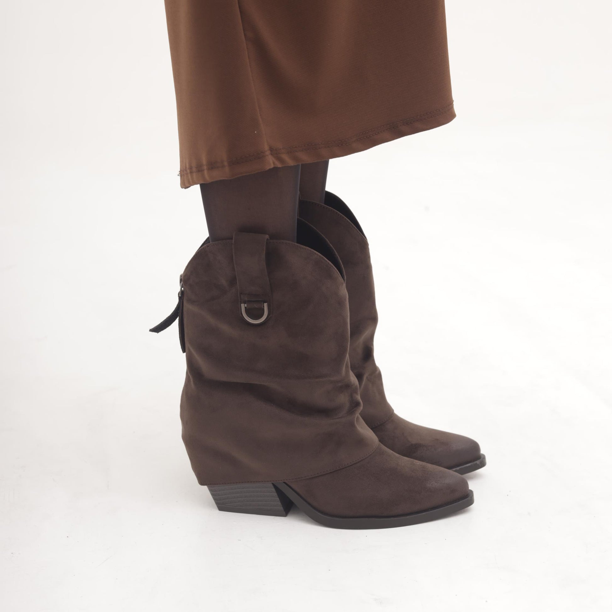 STIVALETTO TEXANO RISVOLTATO TESTA DI MORO MP2704-1MFTM CHOCOLA